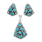 Navajo Authentic Sterling Silver Turquoise Pendant Earrings Jewelry Set JX124287